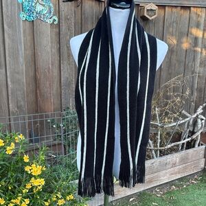 Black and White Striped Scarf